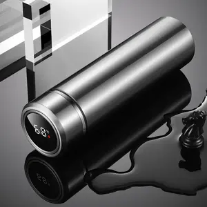 500ML portable  smart tumbler with led display stainless  steel Drinkware Flask Bottled Mug Vacuum Flask Drink Bottles birthday gift thermos bottle