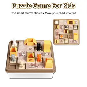 Kids Cat Hide and Seek Puzzle Game - Pass the Level Board Game Space Planning Logic Thinking Training Educational Brain Teaser Toy