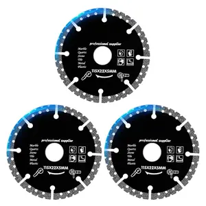 3PCS Multi-Material Cutting Blades - Dry Cut Metal, Tile, Stone & Plastic - Angle Grinder Saw Blades for Cast Iron & Marble (115mm) Tool Accessories