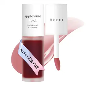 NOONI Korean Lip Oil - Applewine | Long-Lasting, Moisturizing, Plumping, Revitalizing for Dry Lips, Waterproof, No Peel Off, Hydrating, Stocking Stuffers, Gifts For Women, 0.12 FL Oz