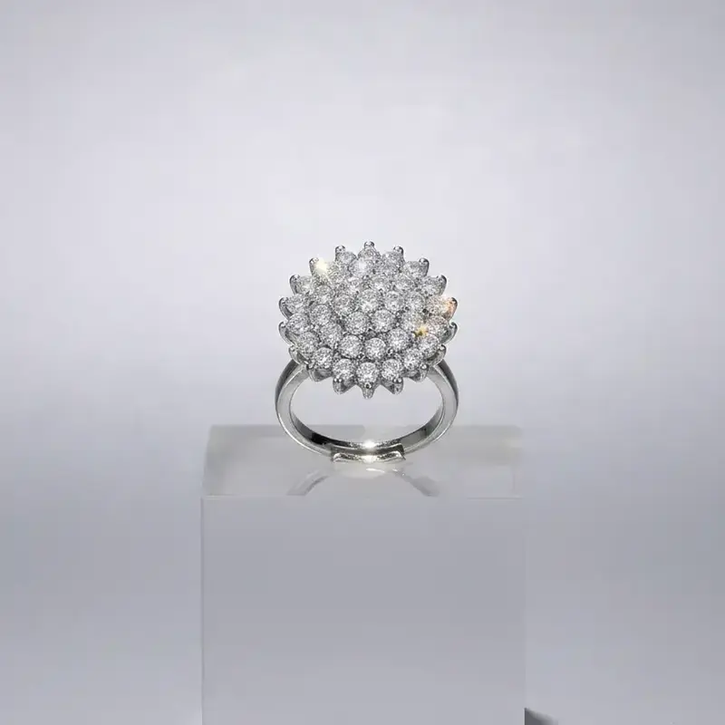 Women's Elegant Rhinestone Decorated Ring, Exquisite Trendy Ring, Statement Ring, Beautiful Rings, Fashionable Jewelry for Party & Daily Wear, Ideal Gift, Copper Rings