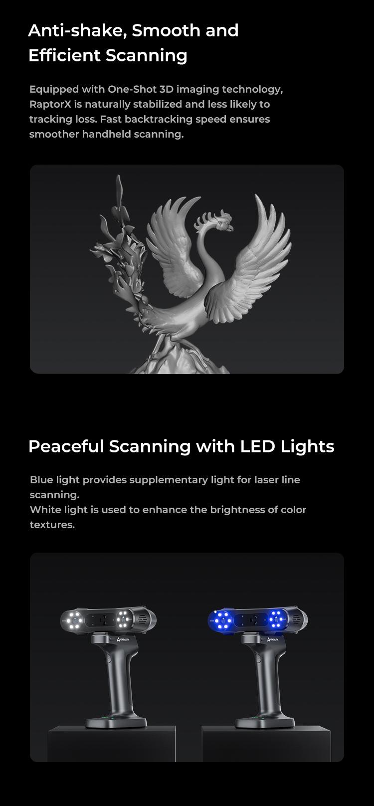 Creality RaptorX: Wireless Hybrid Blue Laser & NIR Scanner