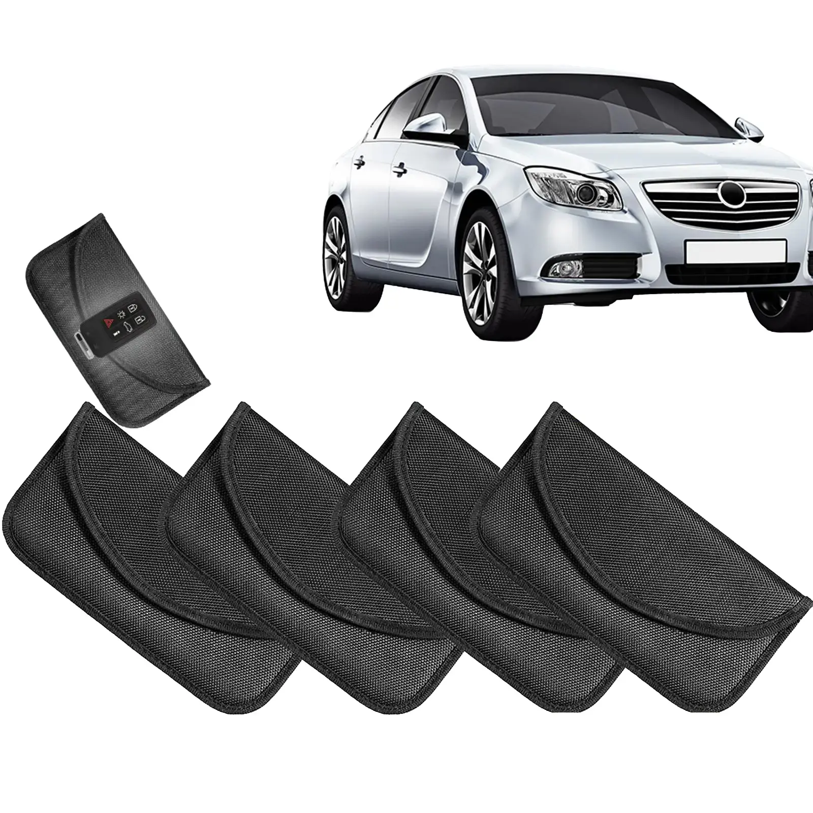 4 Pack Faraday Key Fob Protector Signal Blocking Faraday Bags for Car Keys, Faraday Cage for Key Fob, Anti-Theft RFID Card Faraday Pouch Car Key Holder
