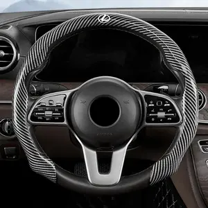 Universal 5D Carbon Fiber Car Steering Wheel Cover, Anti-Slip Booster Protection, Compatible with Lexus Models, Durable & Stylish Accessory