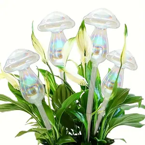 Mushroom Shaped Glass Watering Can, Clear Glass Automatic Watering Device, Transparent Garden Watering Set, Automatic Plants Watering, Garden Supplies for Home Garden
