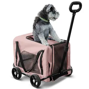Dog Stroller 2 in 1 Pet Carrier Bag 4 Wheels Folding Dog Cart Pet Stroller for Travelling Shopping Walking Playing for Small Dogs Cats puppy stroller