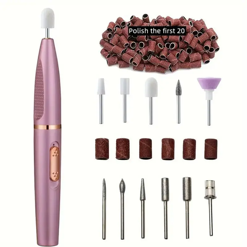 Professional Portable Electric Nail Drill Kit, 1 Set Nail Art Drill with Drill Heads, Professional Nail Drill Machine Efile Manicure Pedicure Tools wi