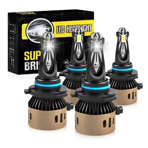9005/HB3 9006/HB4 LED Bulbs, 800% Brighter Halogen and Fog Lights Replacement, 30000lm LED Bulbs, Compact Size, 6000K Cool White, Pack of 4 headlight fog light bulb led headlight bulb white super bright led log hts