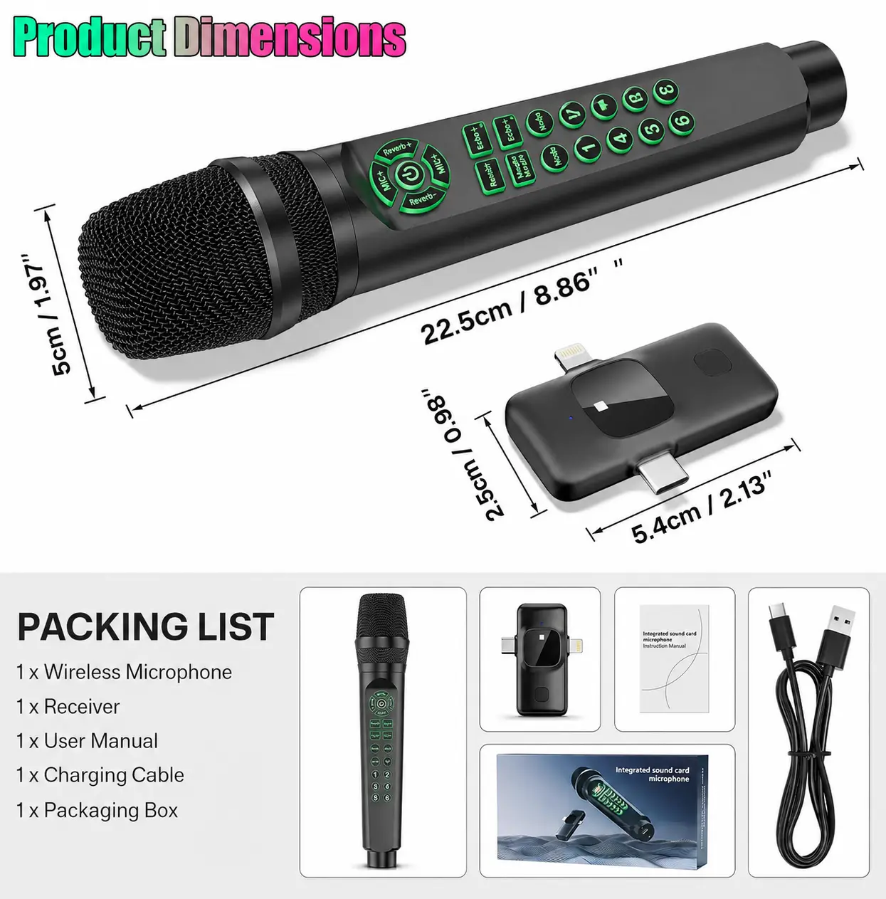 Facmogu] Wired Live-Streaming Sound Card Microphone with Charging