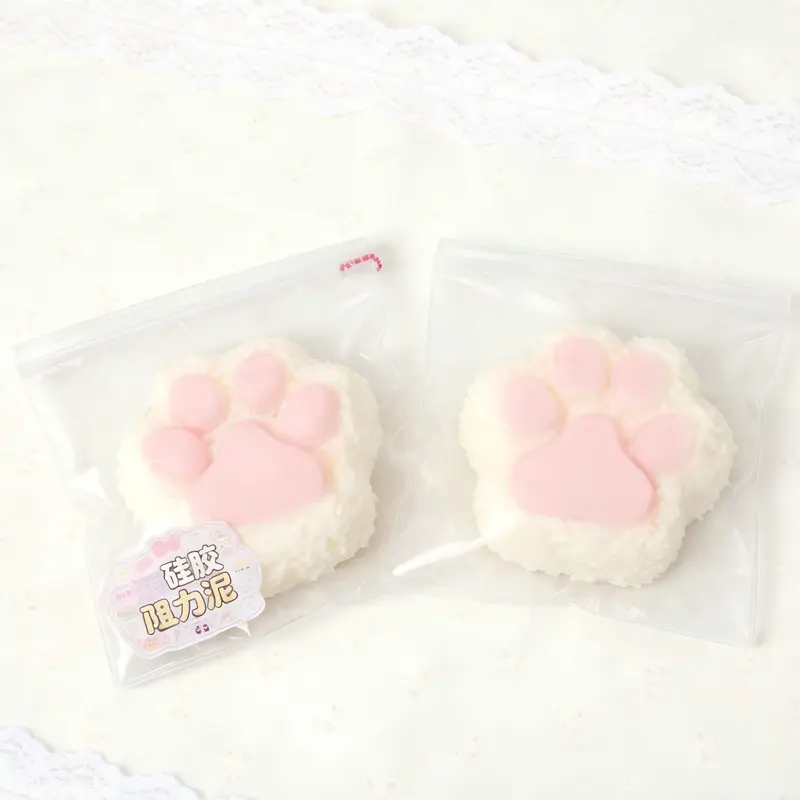 Rumilife Cat Paw Squeezing Toy Kawaii Cat Paw Squishy - Silicone Stress Relief Fidget Toy