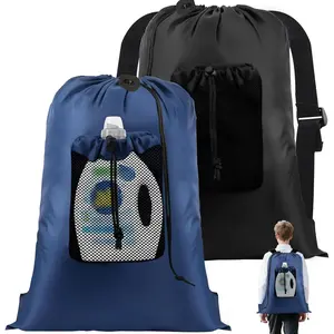 2-Pack Backpack Laundry Bags, Laundry Bag Backpacks with Shoulder Straps, Door Bag, Laundry Hamper Lining for College Dorm, Travel, Laundromat