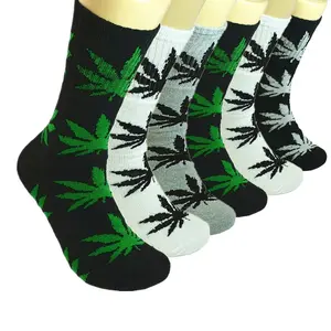 Men's Women's Sports Leaf Cushioned Crew Cotton Long Socks - Pack of 3-12 Pairs, Size 10-13, Soft Cotton Material