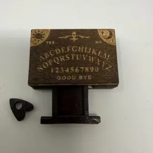 Mini Spirit Board Desk Toy Micro Wooden Ouija with Tiny Planchette for Fun and Interactive Play