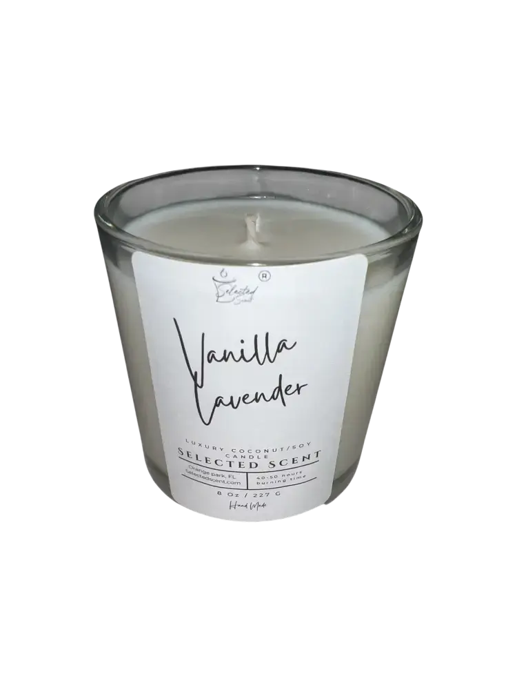 Vanilla Lavender 8 Ounce Luxury Candle Long Lasting Scented