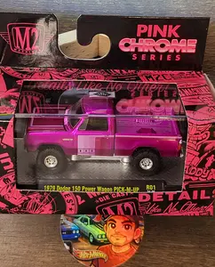 Exclusive M2 Machines Pink Chrome Series 1979 Dodge 150 Power Wagon PICK-M-UP