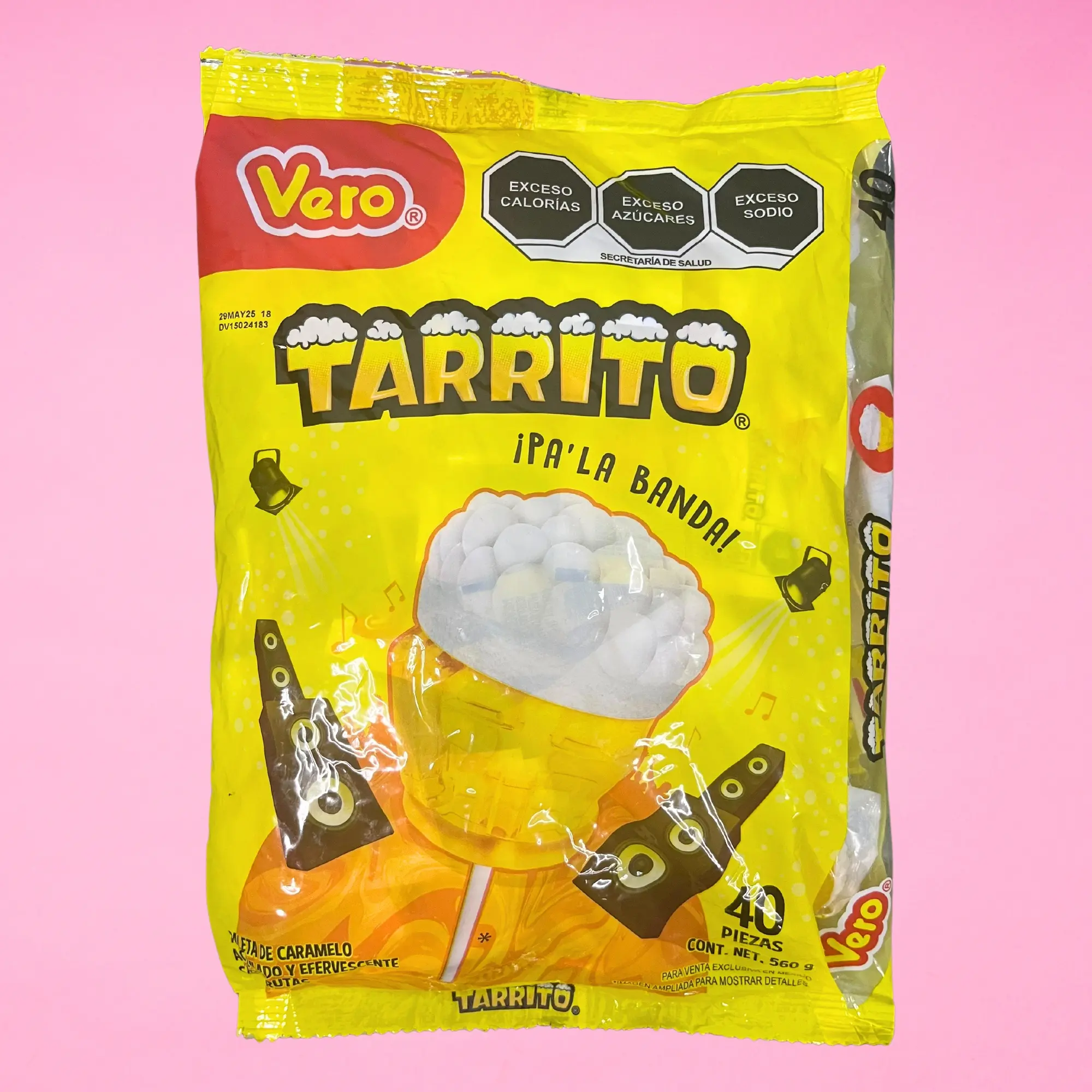 Vero Tarrito, 40-Pack, Sweet and Fruity Flavored, Lollipop Candy, Snack Mexican Candy Dulces Mexicanos Sweet Fruity Sucker Candies