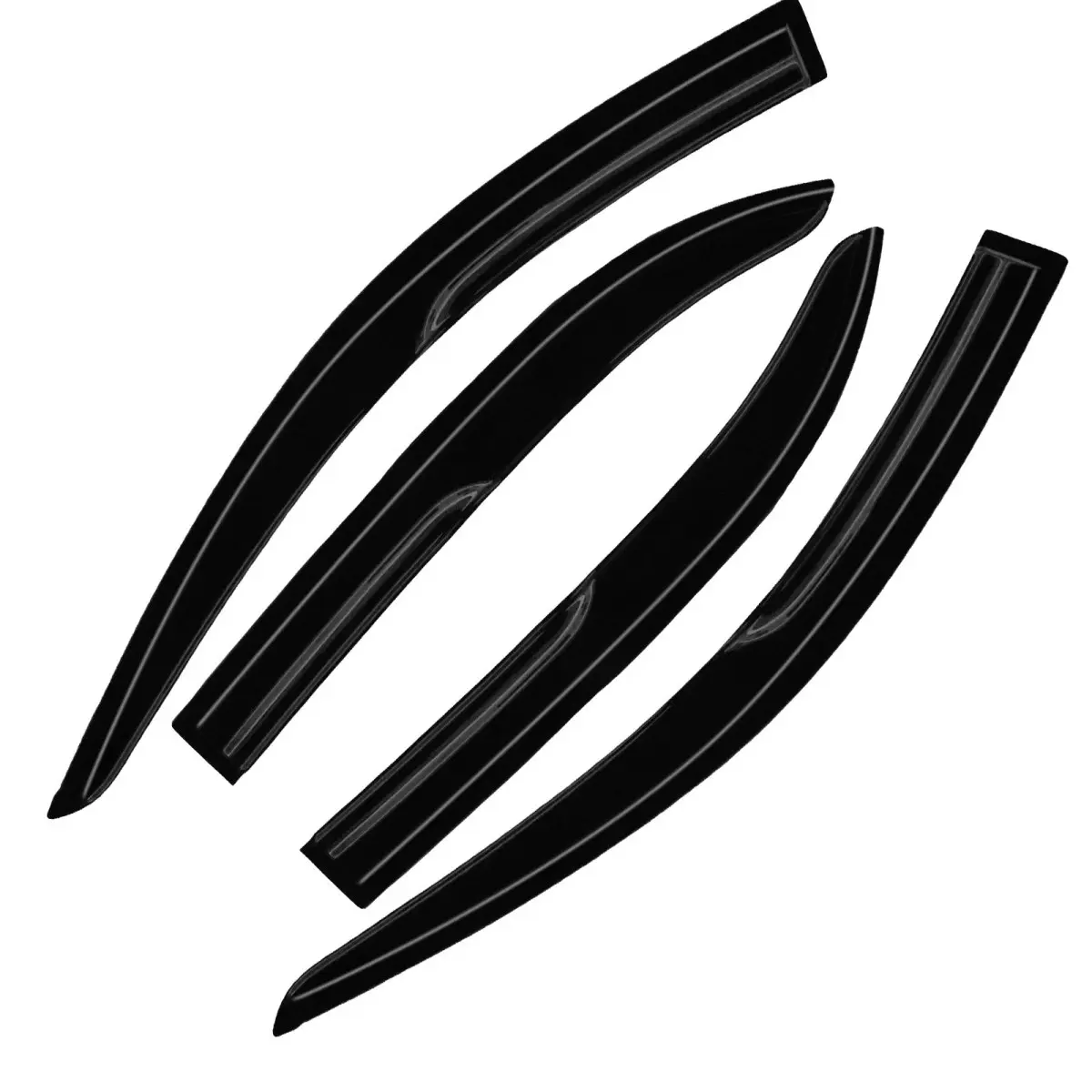 JDM Mugen Style Side Window Visors for Toyota Corolla Sedan 2003-2008, 1.5mm Rain Deflectors, Seamless Perfect Fit Sun Guards with Tape Install Vent Functionality
