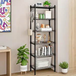 Shelf Metal Shelves 6 Tier Storage Rack Shelving Unit Organizer for Kitchen Laundry Garage Bathroom Pantry Closet Office