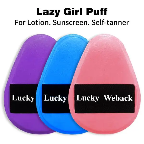 Weback Large Soft Body Lotion Applicator Puff, Reusable No Mess Self Tanner Mitt, Streak-Free Sunscreen Body Makeup Sponge, Non-Absorbent Washable Beauty Applicator for Full Body Skin Care