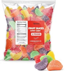 Bulk Fruit Slices Jelly Candy, Assorted Soft & Chewy Sugar-Coated Gummi Candy For Parties, Classroom candies & Treats - 2 Pound Bag