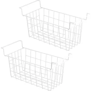 Chest Freezer Baskets 15.5 Inch, Chest Freezer Organizer Bins Wire Baskets with Handles for Deep Freezer, Set of 2