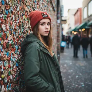 American Mohair Beanie with 2X2 Patch Panel