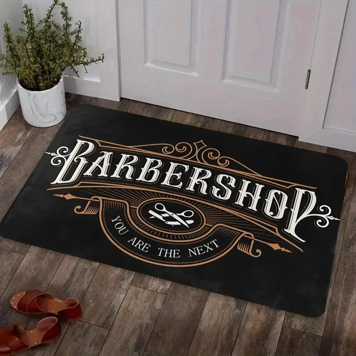 Barbershop Bath Mat, Funny Salon Bathroom Rug, Door Mat and Floor Mat for Shower Sink Entryway Decor