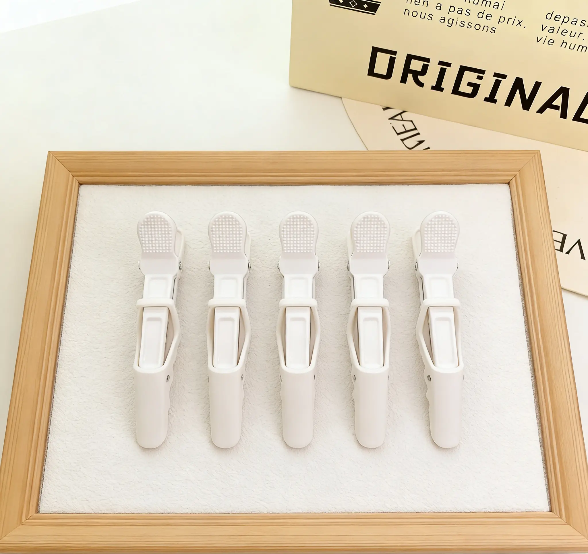 5PCS Hair Styling Clips White – Easy Grip Sectioning Clips for Blow Dry, Curling & Makeup Prep, Great for Home & Salon