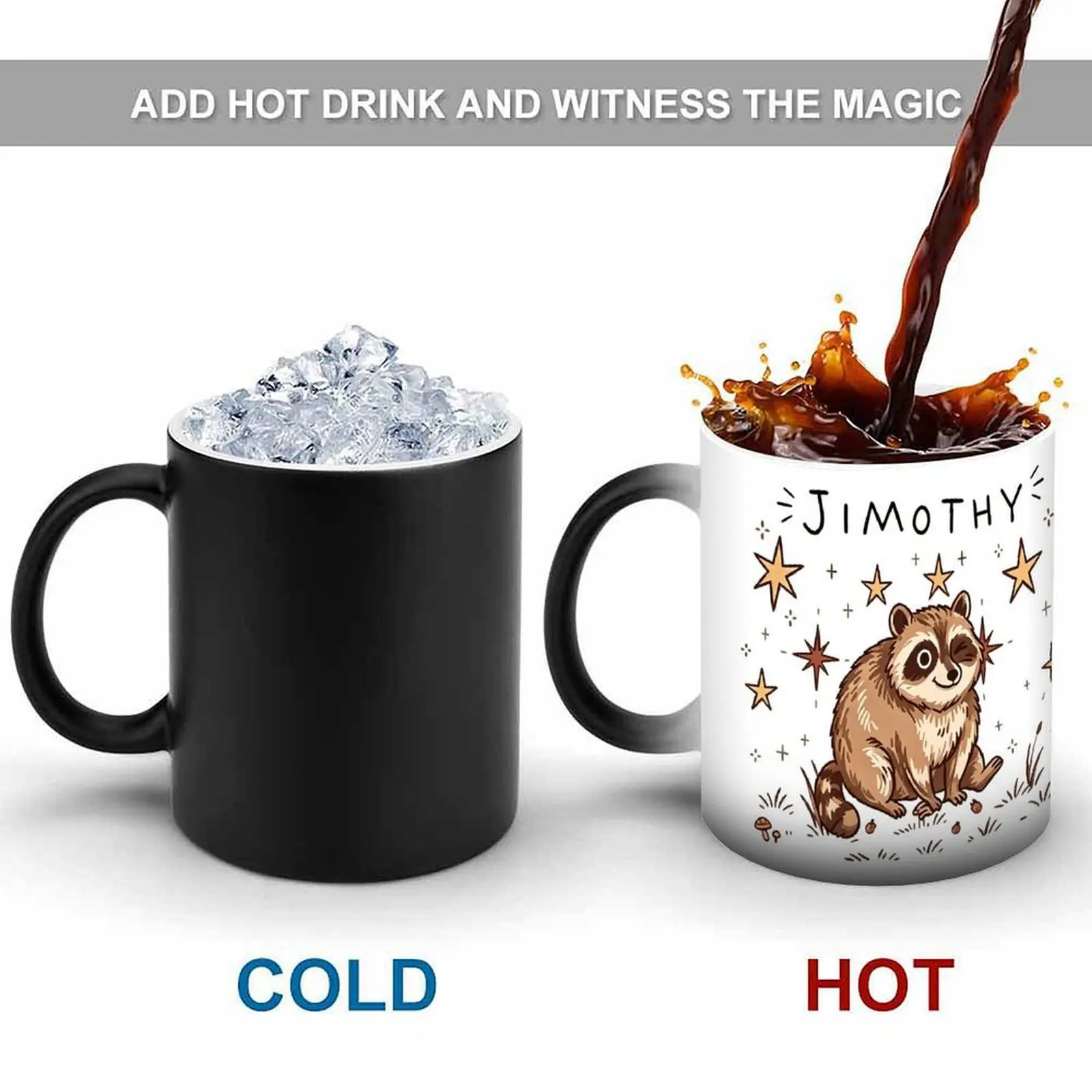 JIMOTHY Heat Activated Color Changing Mug Outdoor Camping Tableware Cups