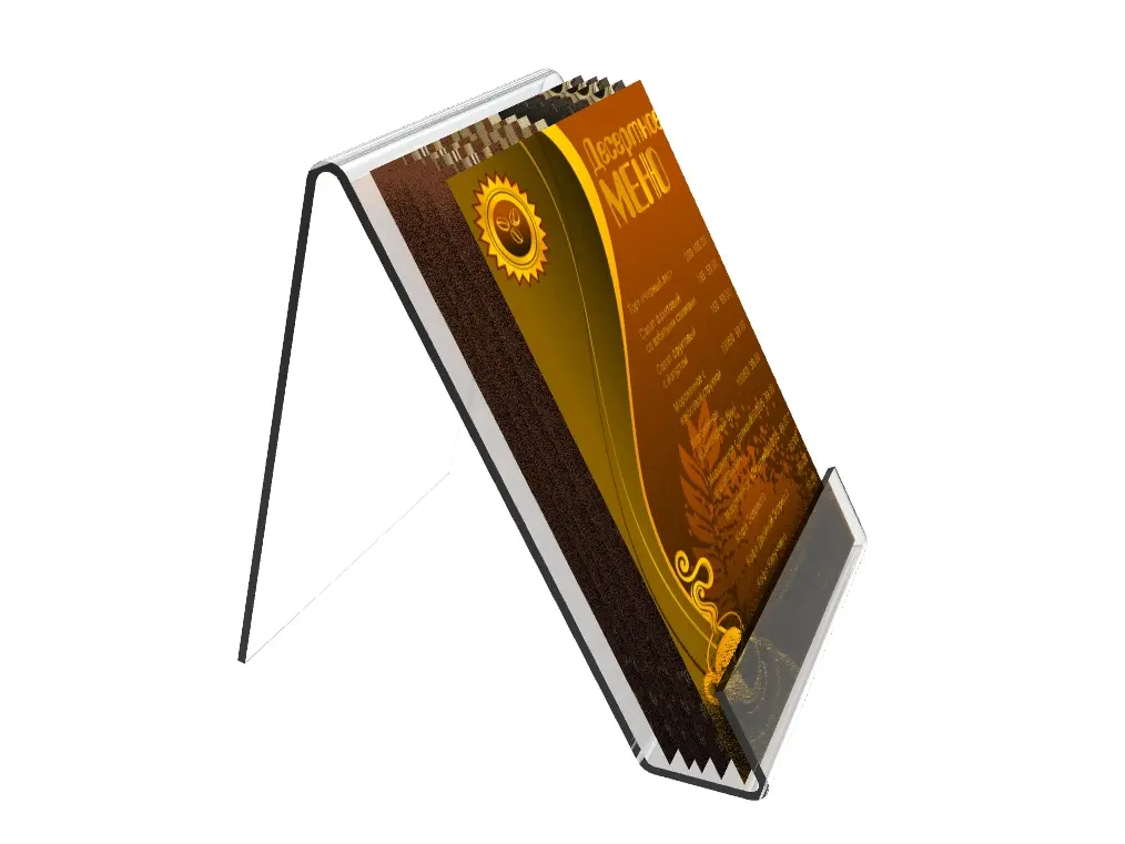 FixtureDisplays® Table Top Easel with 1-1/2-inch Pocket for 8.5 x 11 Literature - Clear Acrylic 19457