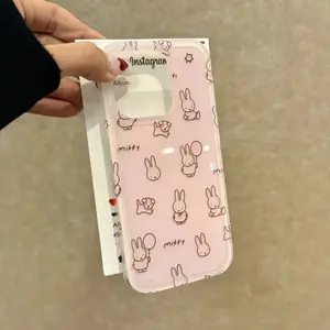 IM Big Hole Miffy Rabbit phone case suitable for Apple 17Pro, iPhone 15plus, new 14 lambskin 13Pro