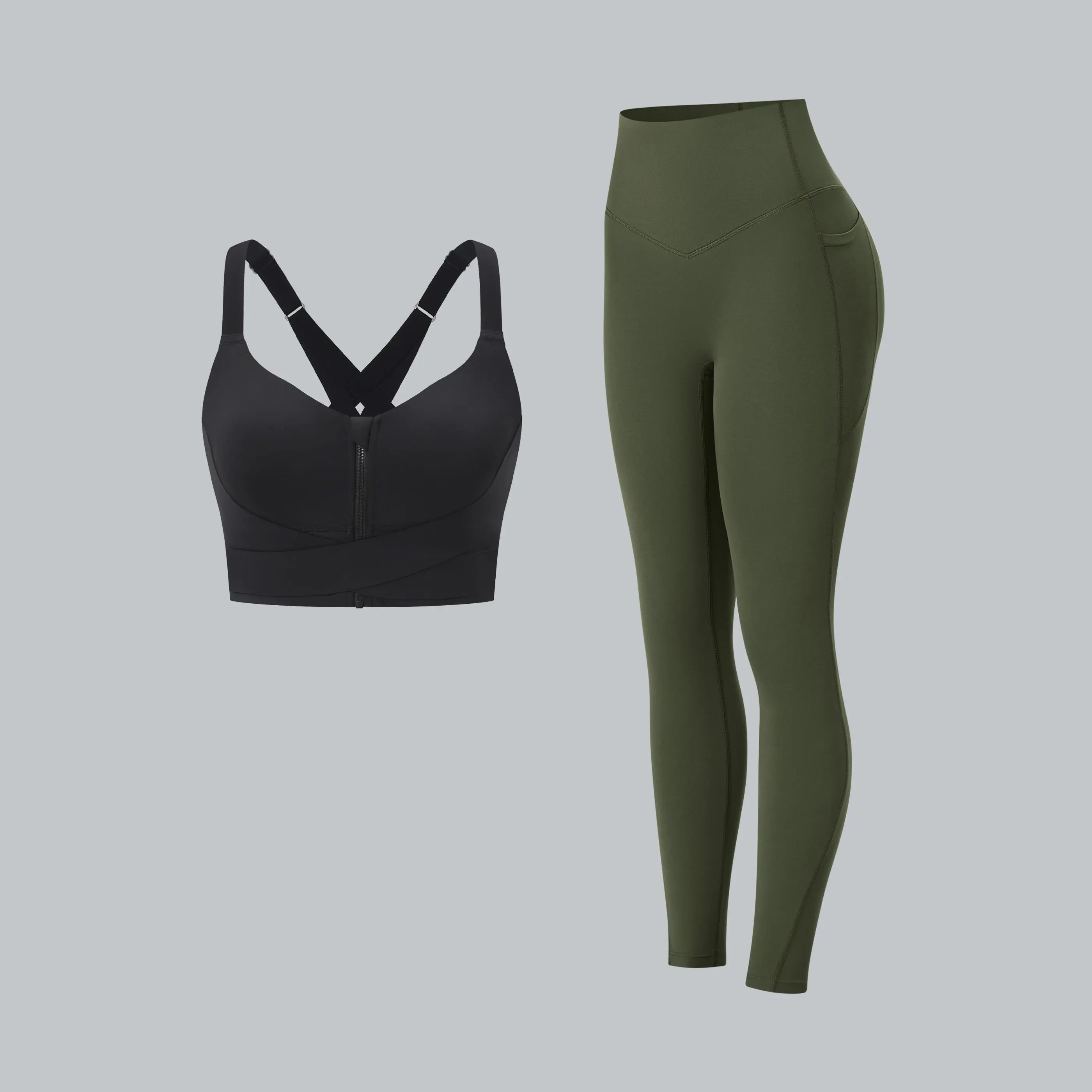 Black + Deep Woodland Green