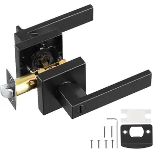 VEVOR Privacy Door Handle, 5-Pack Matte Black Interior Door Lever, Left or Right Handing Reversible Lever with Keyless Turn Lock, 45 Rotation to Open, Door Handles for Bedroom and Bathroom DoorsVEVOR Super Brand Day
