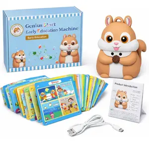 Little Squirrel Talking Pen with 55 Double-Sided Flash Cards, Interactive Learning Toy for Kid 3+ Years, 1000+ Words, Phonics, Recording & Playback Function, Screen-Free Educational Toy for Toddlers