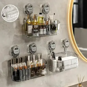 No-Drill Bathroom Suction Storage Box -2025 Upgrade Large Capacity & Strong Load-Bearing,Storage Holder Shower Shelf Heavy Duty Shower Kitchen Organizer (A)