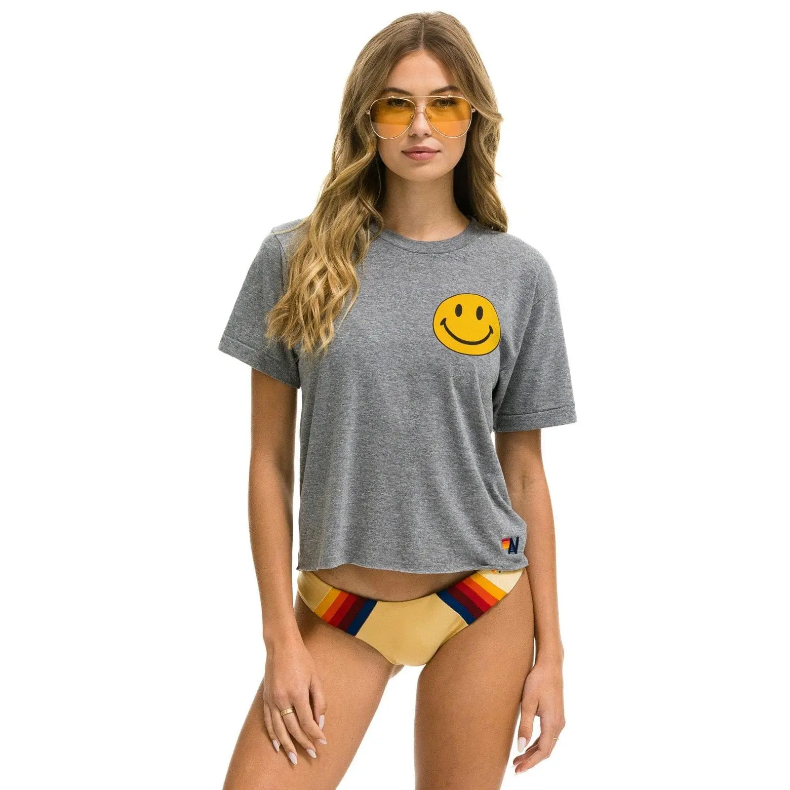 SMILEY 2 BOYFRIEND TEE - HEATHER