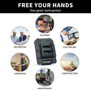 MELOTOUGH Drill Holder for Tool Belt,Tape Measure Holder,Tape Measure Belt Clip,Drill Belt Clip,Drill Clip for Tool Belt,Tool Belt Clip,Measuring Tape Holder for Belt(Black)