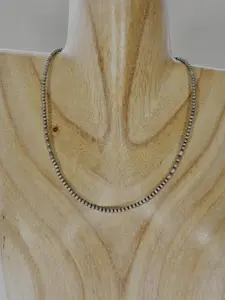Bead Necklace Hand-Strung - Sterling Silver