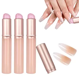3 Pcs Silicone Brush for Nails Ombre Brush Nails Art, Reusable Nail Gradient Brush, Ombre Nail Painting, Manicure DIY Silicone Nail Tool Cutics