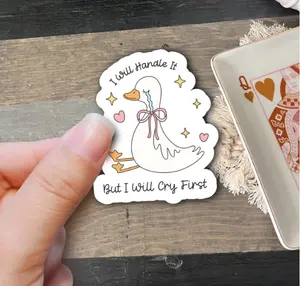 Silly Goose & Cute Mental Health Stickers - Trendy Girly Pink Vinyl Decals for Humor & Anxiety Support, Waterproof, Fun Design, Ideal for Personalizing Books & Laptops
