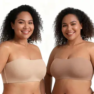 FeelinGirl FeelSoft Anti Slip Comfort Strapless Bra Plus Size No Underwire Wireless Detachable Straps Seamless Daily Wear Bras