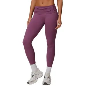 "Cloud-Feel" Fold-Over High-Waisted Athletic Pants - Tummy Control, Butt-Lifting, Slimming Fit - Versatile Women's Pants for Yoga, Fitness, and Casual Outdoors