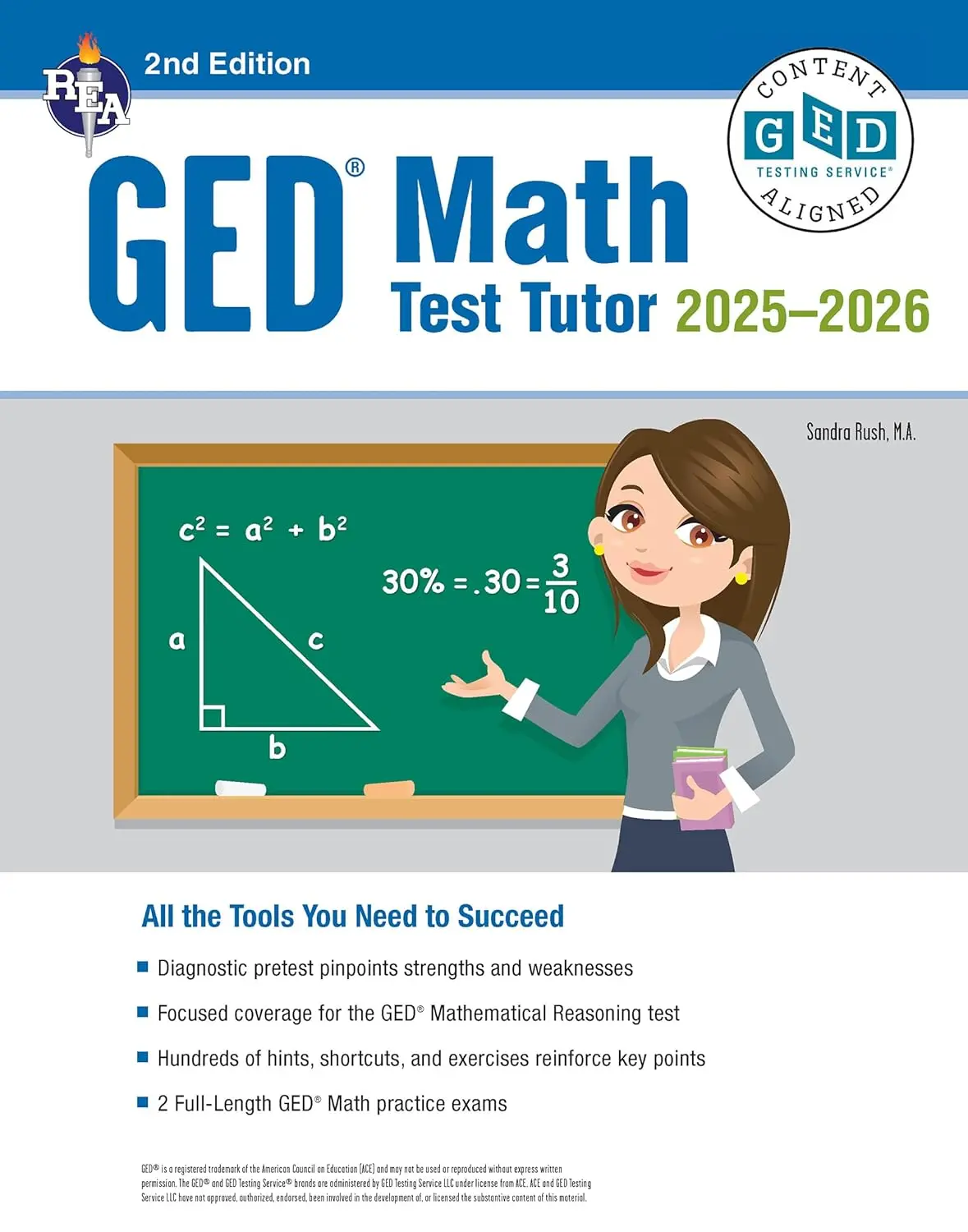 GED Math Test Tutor, For the 2025-2026 GED Test: Certified GED Aligned Prep (GED Test Preparation) - Second Edition - Paperback