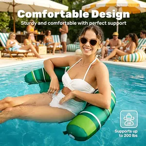 2-Pack Noodle Pool Chairs! Striped Floating Lounge with Soft Fabric – Adult Swim Float for Summer Parties