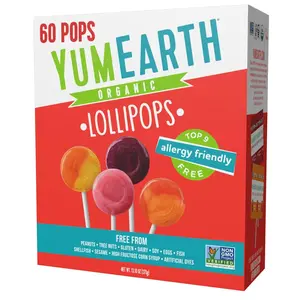 YumEarth Organic Pops Variety Pack, 60 Fruit Flavored Favorites Lollipops