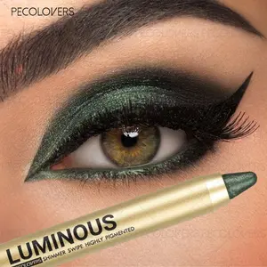 Green Highlighter Eyeshadow Stick, Glitter Shimmer Eyeshadow, Matte and Pearlescent Texture, Perfect for 3D Eye Makeup, Waterproof and Sweatproof, Quick Application, Pearlescent Effect