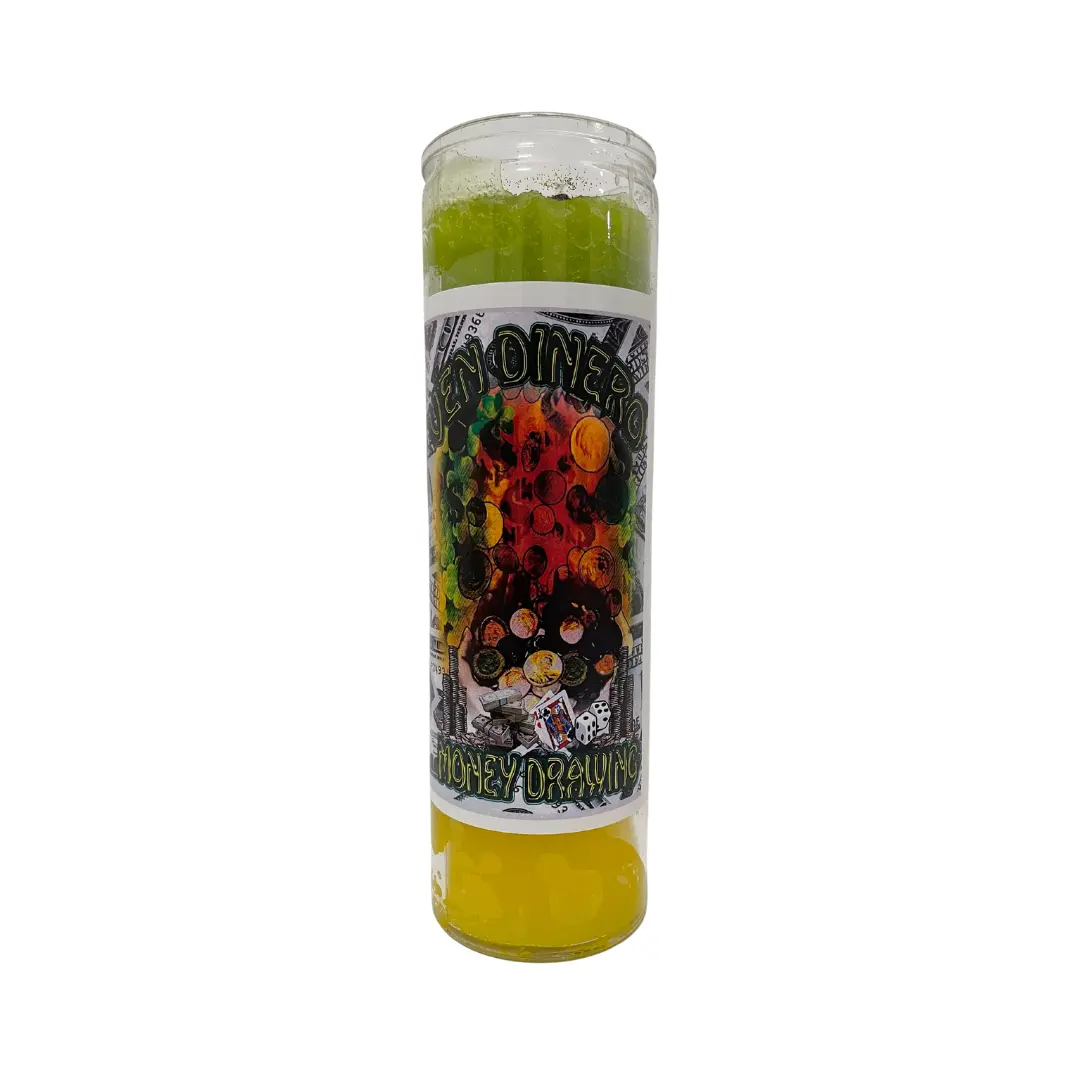 Money Drawing Prepared Candle / Ven Dinero Veladora Preparada