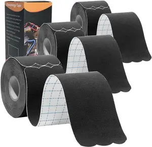 Sports Function Tape Professional Edition,   2“×10” 60 pre-cut  sports waterproof breathable latex-free tape, suitable for ankle wrist knee elastic running tennis swimming football and other sports activities (black)