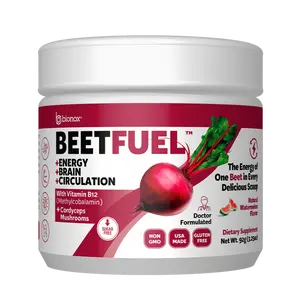 Bionox BeetFuel Energy Brain & Circulation Powder with Natural Form of Vitamin B12 Watermelon Flavor Supports Endurance Stamina Circulation Brain Nutritional Supplement Non Gmo