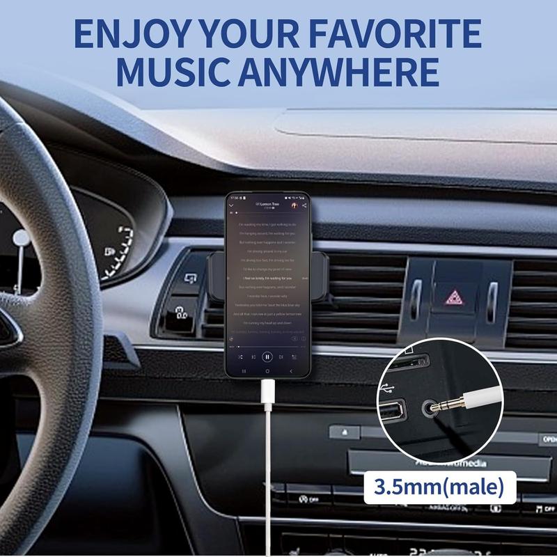 Aux to USB C  6.6 ft, USB C to 3.5mm Audio Aux Jack  Type C to 3.5mm Headphone  Stereo Cord Compatible with  16 15/15Plus/Pro/Pro Max, Galaxy S24 S23 iPad Pro Air Pixel